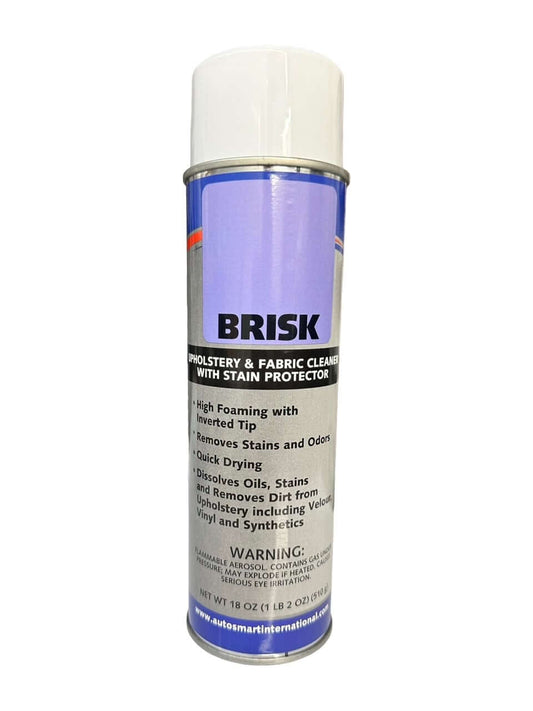 Brisk - Upholstery And Fabric Cleaner With Stain ProtectionLuxury upholstery and fabric cleaner, containing fabric brighteners, conditioners and biocides to restore appearance and leave a 'fresh' smell. Removes dirt & grime without over-wetting. Contains