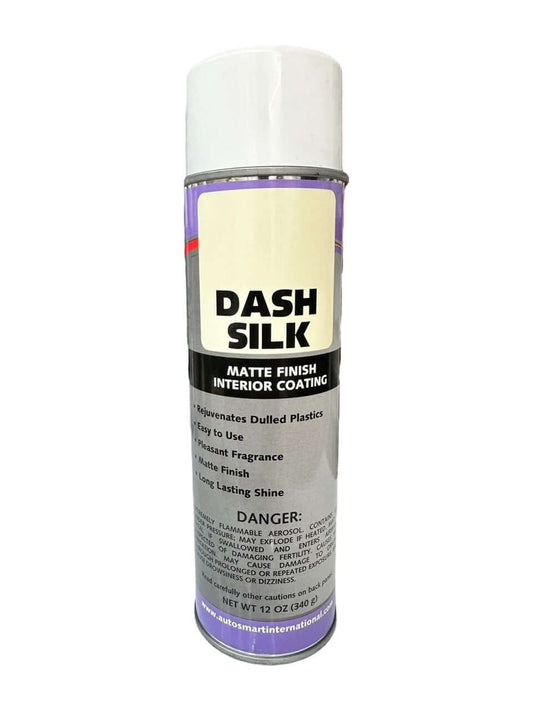 Dash Silk - Matte Finish Interior CoatingDash Silk Matte finish dash dressing Quickly restores all plastic, vinyl, wood and chrome to a brand new appearance. Contains advanced vinyl plasticizers to give a non greasy "as new" shine. Matte finish Pleasant f