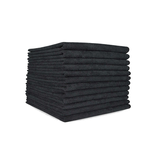Microfiber Cloth 300gsm 16x16" 12pk - BlackOne dozen professional grade microfiber cloths. Terrific lint free cleaning! Use wet or dry 80% Polyester, 20% Polyamide$26.99