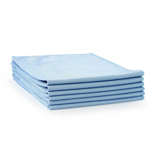 Microfiber Shiny Glass Cloth 270gsm 16x16" 12pk - BlueSmooth texture easily releases particles with rinsing Reduces the amount of chemical needed for cleaning Lint free streak free Launder up to 500 times$27.99