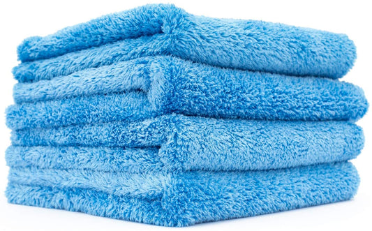 Soft Edgeless Ultra-Plush Microfiber Cloth - Blue 12pk