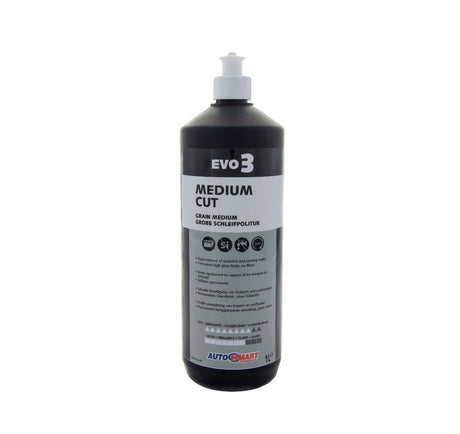 Evo 3 - Renovation Compound 1ltrRenovation Compound Fast cutting compound designed for the rapid removal of scratches, sanding marks, oxidation and paint defects. Diminishing abrasive for fast cutting action and a high gloss finish Low dust Free from sili