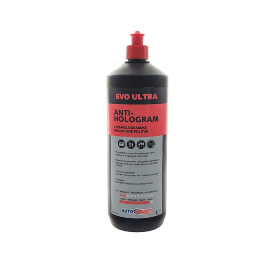 Evo Ultra - Ultra-Fine Polish 1ltrUltra-Fine Polish Ultra-fine compound for the permanent removal of holograms, micro scratches and hazing. Leaves a perfect high gloss finish. Ultra-fine diminishing abrasive Low dust Free from silicone and fillers Design