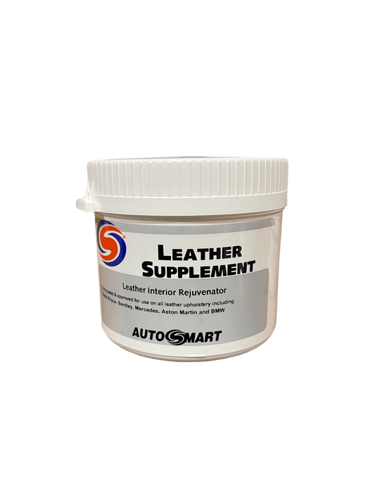 Leather Supplement - 400mlLeather Interior Rejuvenator A rich cream leather feed designed to protect new leather and rejuvenate old leather as new. Formulated & approved for use on all leather upholstery including; Rolls Royce, Bentley, Mercedes, Aston Ma