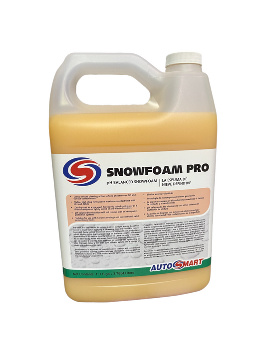 Snowfoam Pro - pH Balanced Snowfoam 1galSnowfoam Pro features next generation micro foam technology which can be applied using any domestic or professional pressure washer with a foam attachment or a foam gun. Snowfoam Pro's small bubble size means more c